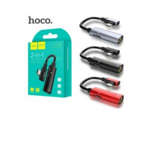 Câble Hoco Convertisseur Audio 2 en 1 de Type C  – Gris Métal
